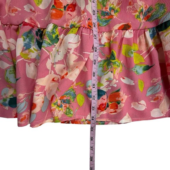 Calessa Tiered Floral Maxi Skirt Size Large Pink Cottage Prairie Boho Lined - Picture 10 of 10